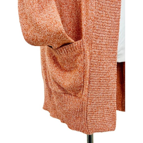 Urban Outfitters Burnt Orange Open Front Ribbed Knit Cardigan Sweater • Cozycore - Picture 6 of 15